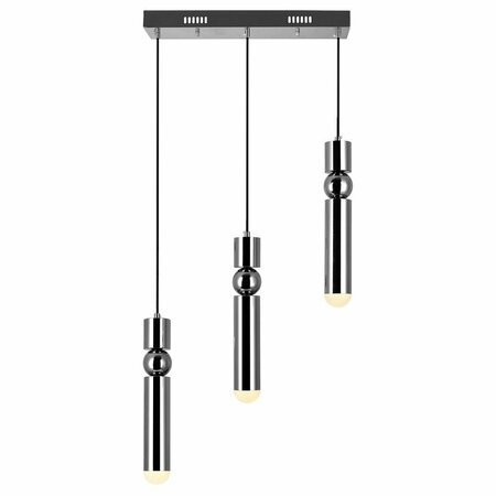 CWI LIGHTING Led IslandPool Table Chandelier With Polished Nickel Finish 1225P20-3-613